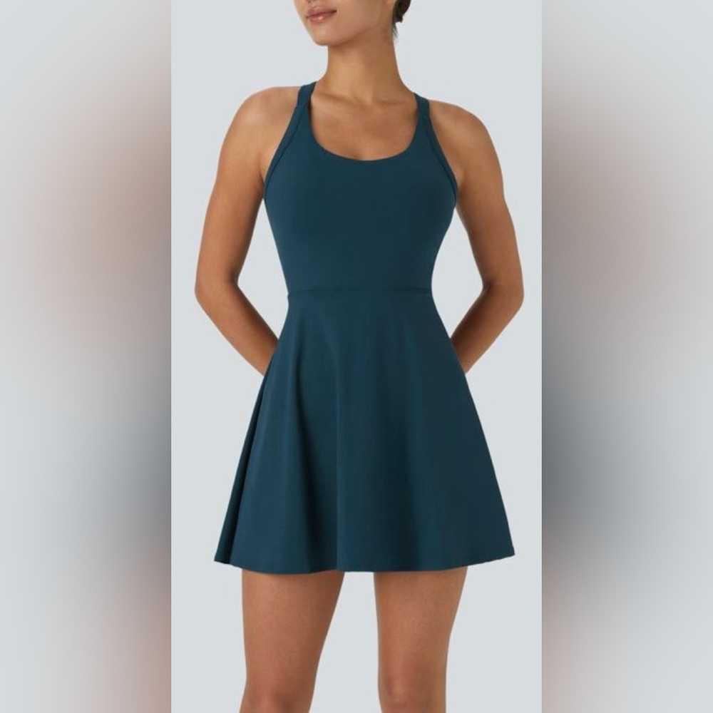 Halara SoftlyZero™ Airy Backless Twisted Active Dress Blue Women’s Size M